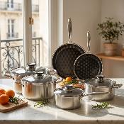 Set de 10 pièces triplex - "BlackSteel"