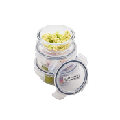 3 boîtes rondes en verre - 400ml/620ml/950ml