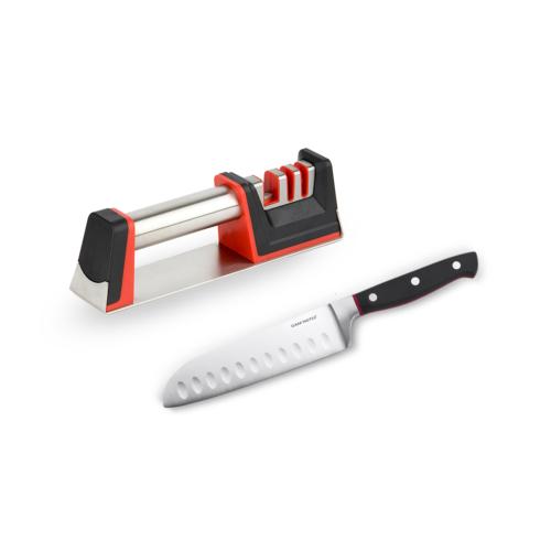 Set couteau santoku 25,5cm Hiro + aiguiseur