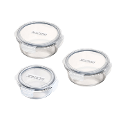 3 boîtes rondes en verre - 400ml/620ml/950ml