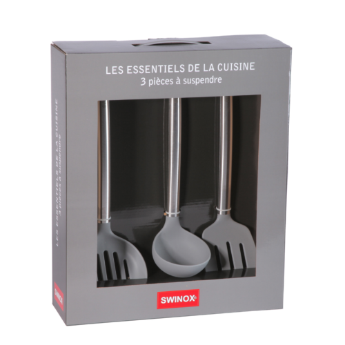 Coffret écumoire louche et spatule gris - "Swinox"